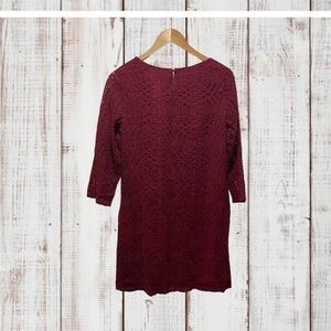 NWT J Crew Wine Lace 3/4 Sleeve Shift Dress